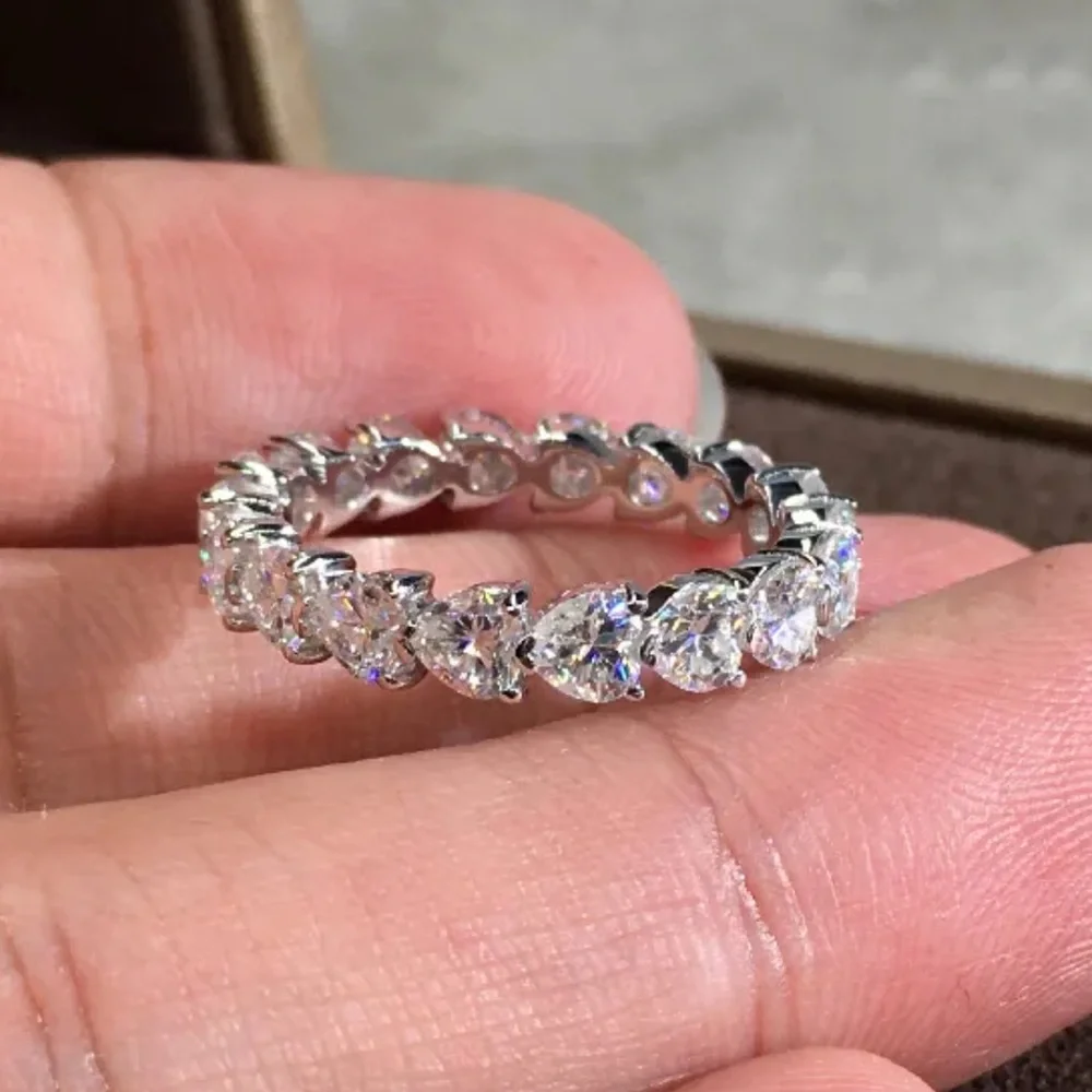 HEART ❤️ SHAPED Diamond Eternity Band - Picture 5 of 9